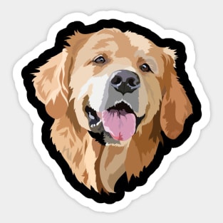 Sun-Kissed Retrievers Tee Trendsetter Triumphs for Admirers of Goldens Sticker